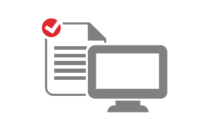 mortgage document and monitor icon